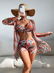 Geometric Bow Bikini Set & Swimsuit