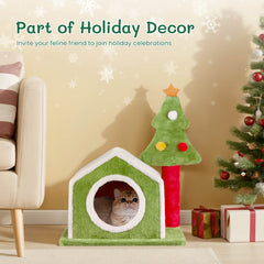24in Christmas Cat House Cat Bed Cave