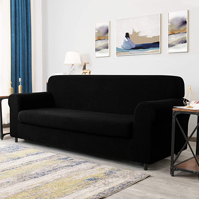 2-piece Stretch Jacquard couch covers with Individual Seat Cushion Cover