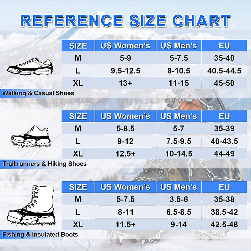 24 Teeth Ice Snow Cleats for Shoes Boots