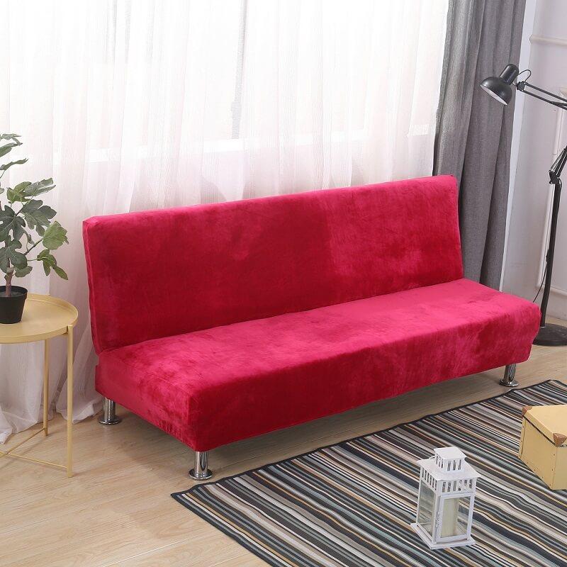 Velvet Stretch Armless Sofa Slipcover