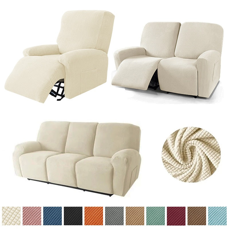 1/2/3/4 Seater Knitted Jacquard Recliner Chair Covers