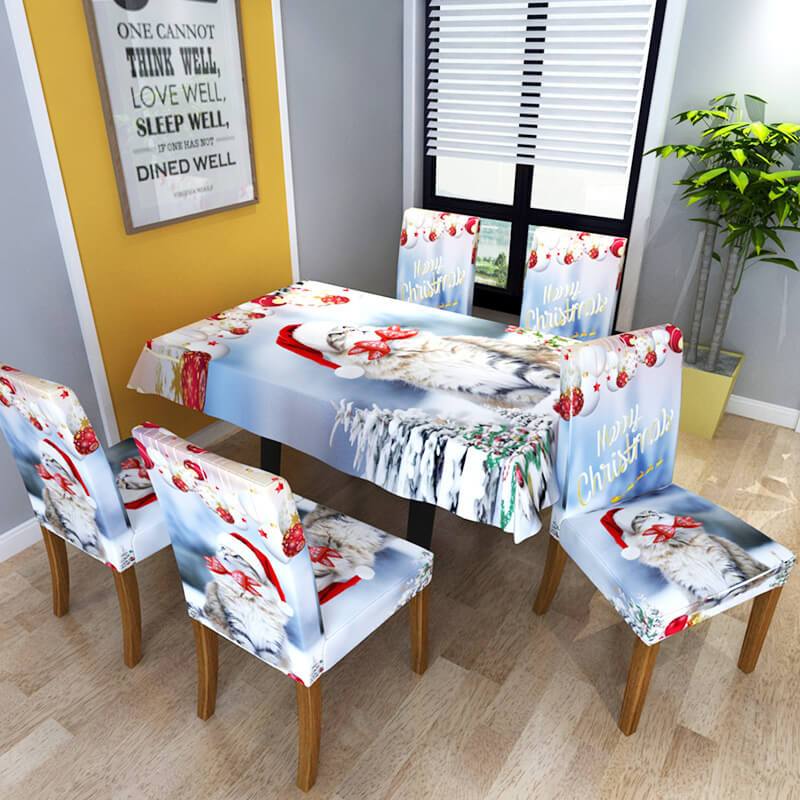 Washable Dust-Proof Christmas Chair and Table Covers