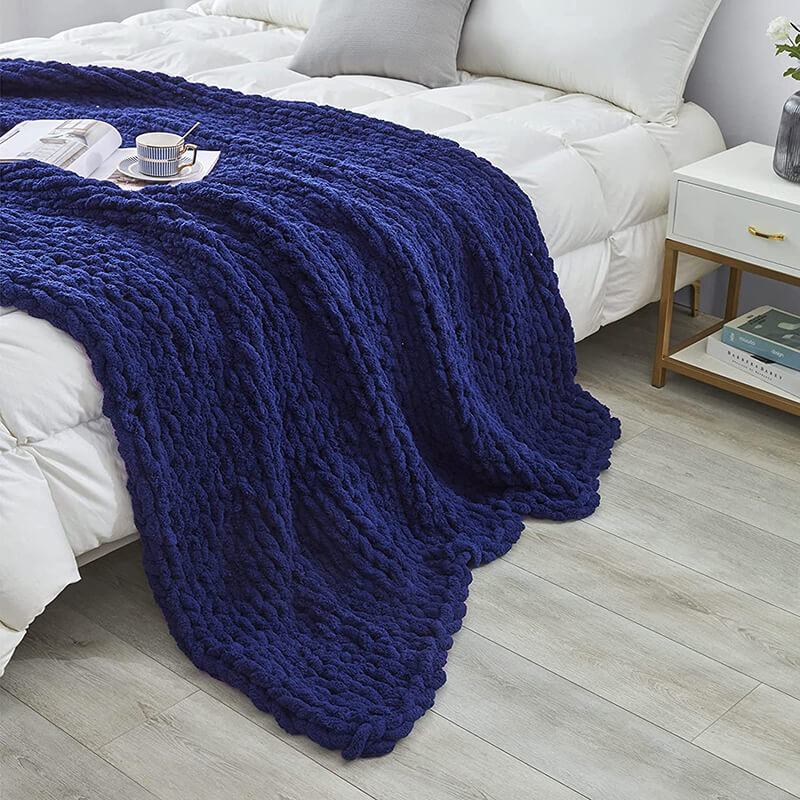Chenille Yarn Chunky Knit Blankets
