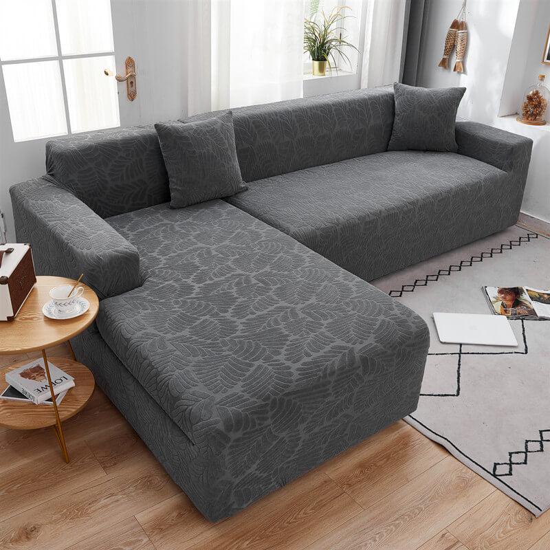Jacquard Plush Thick Stretch Sectional Couch cover