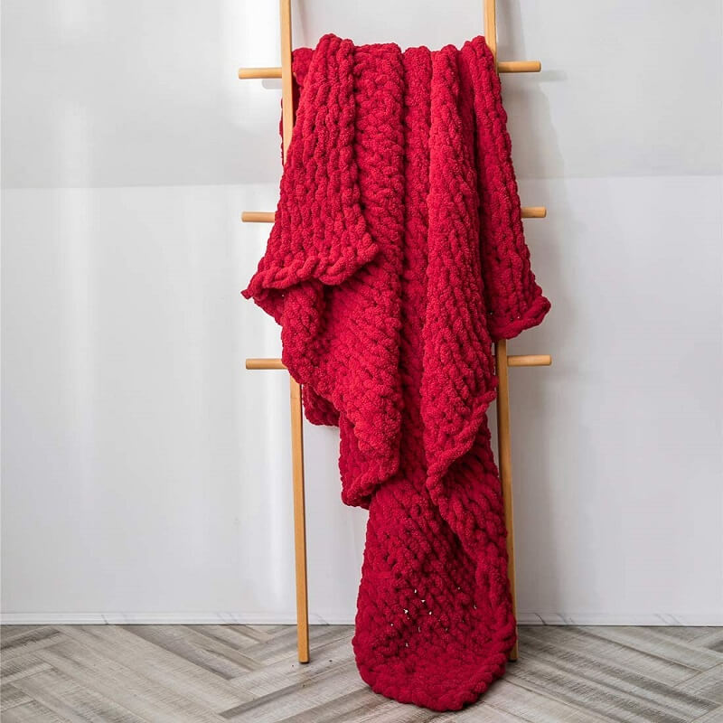 Chenille Yarn Chunky Knit Blankets