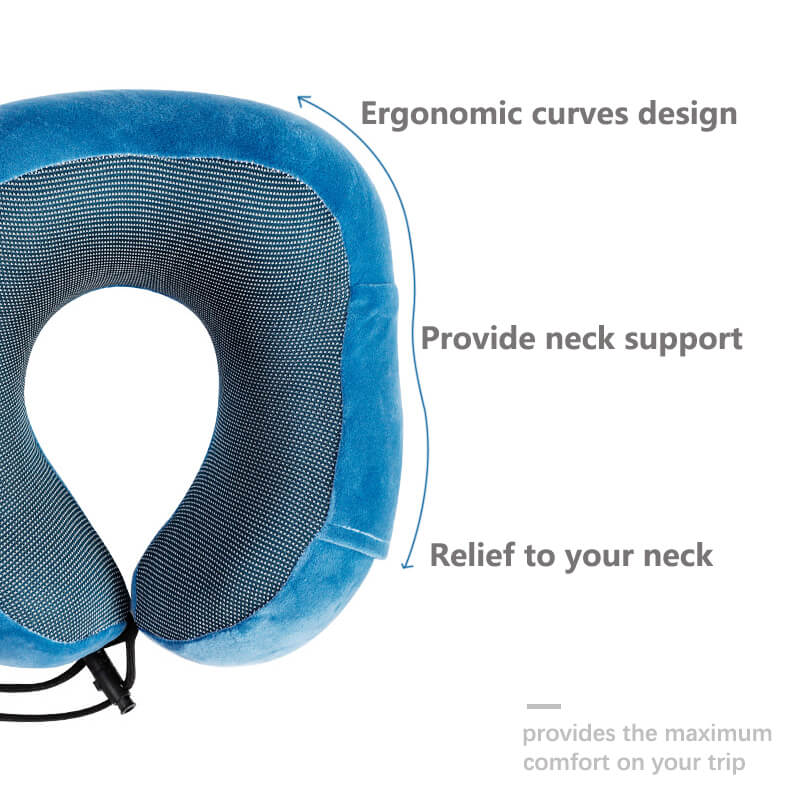 Adjustable Memory Foam Travel Pillow with Storage Bag