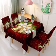 Christmas Waterproof Dust-Proof Tablecloth Covers And Stretchable Chair Covers