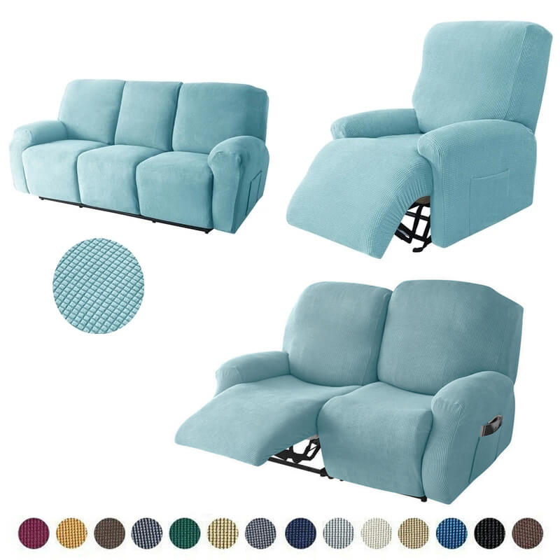 1/2/3/4 Seater Knitted Jacquard Recliner Chair Covers