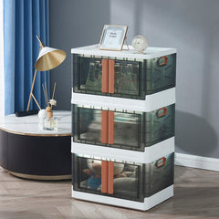 Large Capacity Folding Storage Bin with Lids-3 Packs, 13Gal