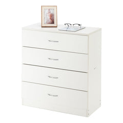 Modern 4-Drawer Wooden Bedside Table
