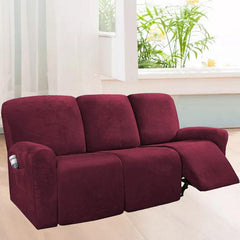 8Pcs/Set Velvet Recliner Sofa Covers