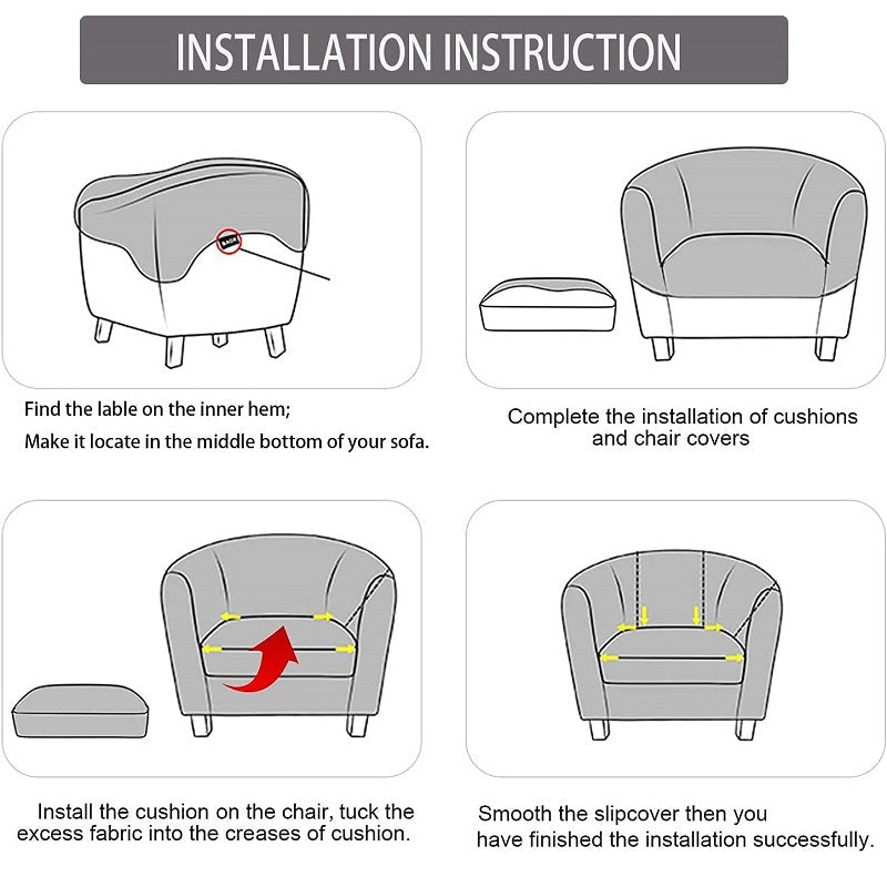 2 Piece Club Chair Cover Installation
