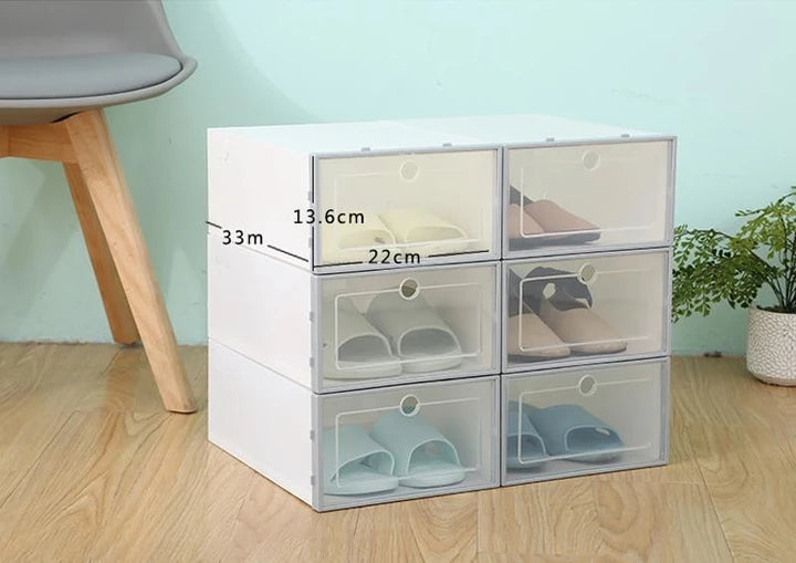 3pcs Foldable Shoe Box Push Drawer Type Storage Organizer Shoe Box