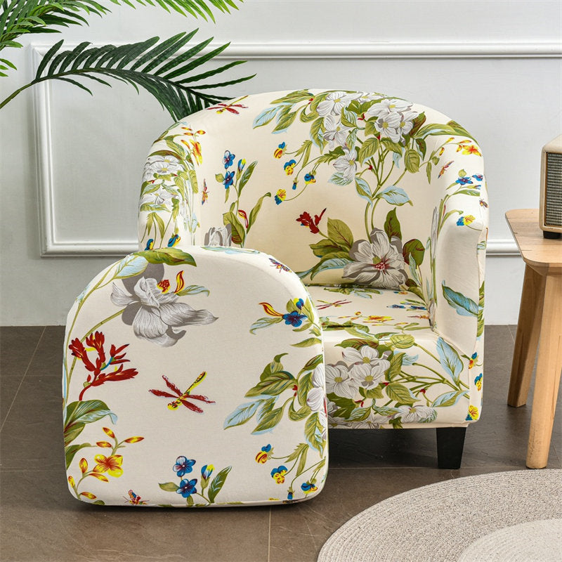 2 Piece Printed Club Chair Slipcover