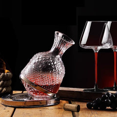360° Rotating Crystal Wine Decanter
