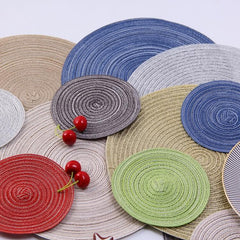6 Pieces Round Placemats for Table