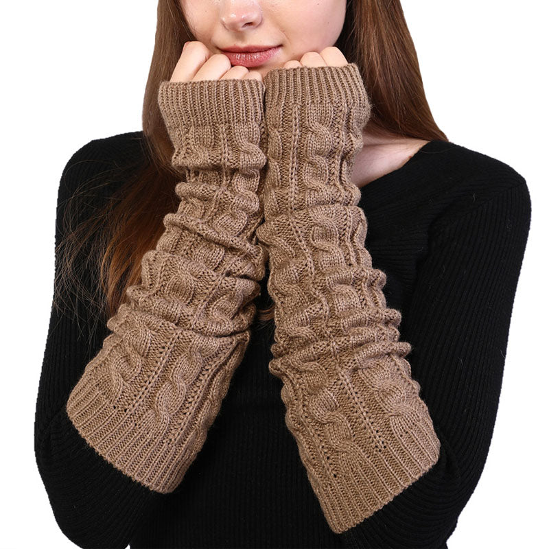 Women's Knitted Long Fingerless Arm Warmers