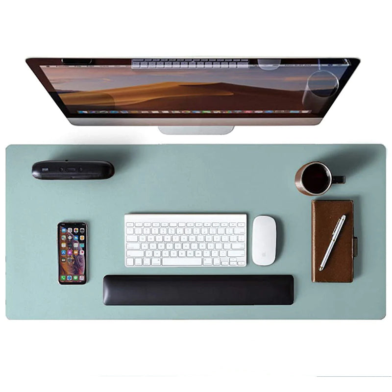Double-Sided PU Leather Desk Mat, Sewing Edge