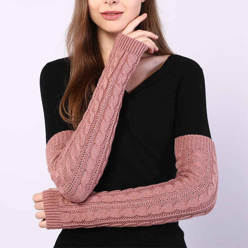 Women's Knitted Long Fingerless Arm Warmers