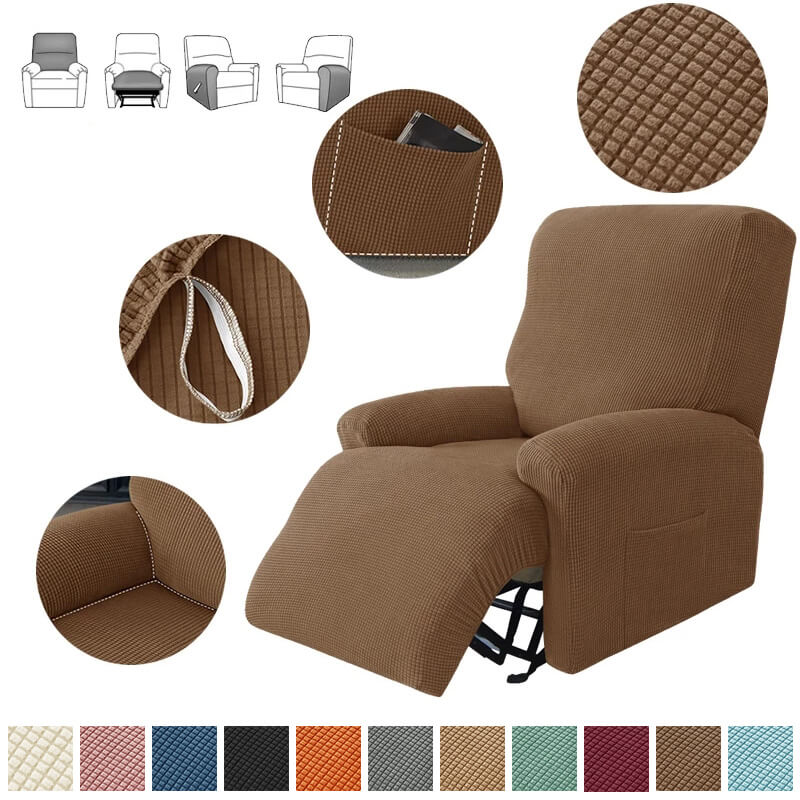 1/2/3/4 Seater Knitted Jacquard Recliner Chair Covers
