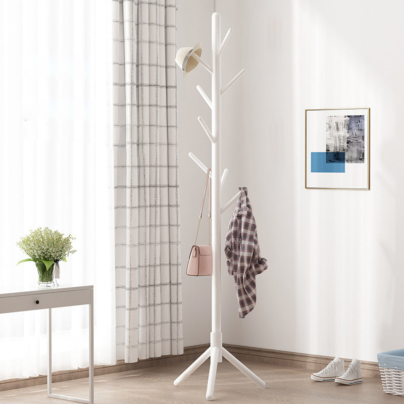 Wooden Coat Rack Stand with 8 Hooks