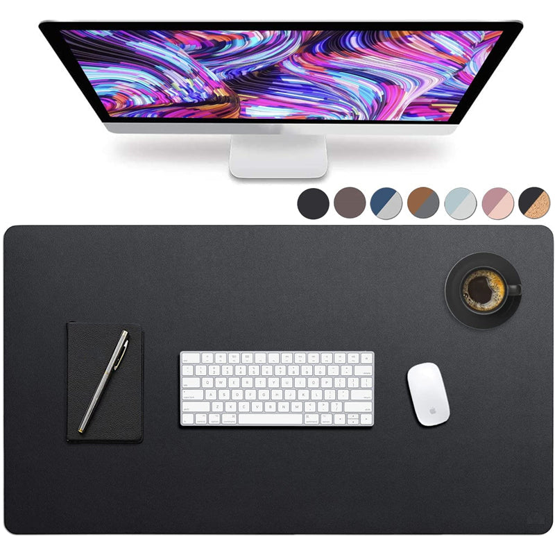 Double-Sided PU Leather Desk Mat, Sewing Edge