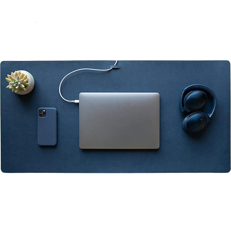 Double-Sided PU Leather Desk Mat, Sewing Edge