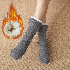Women Warm Fluffy Fleece Lining Slipper Socks