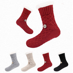 Women Warm Fluffy Fleece Lining Slipper Socks