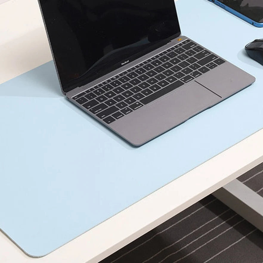 Double-Sided PU Leather Desk Mat, Sewing Edge