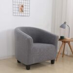 High Stretch 1-Piece Jacquard Club Chair Cover for Living Room