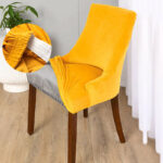 Stretch Velvet Wing Chair Slipcover, Sloping Armchair Covers