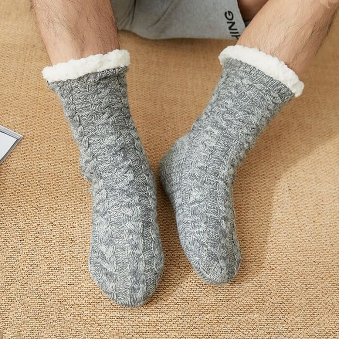 Fleece Lined Wool Slipper Socks · Mexicali Blues
