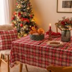 Rectangle Red Plaid Christmas Tablecloth