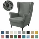 2-Piece Stretch Knitted Jacquard Wingback Chair Covers