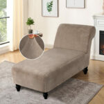 Velvet Armless Chaise Lounge Chair Covers