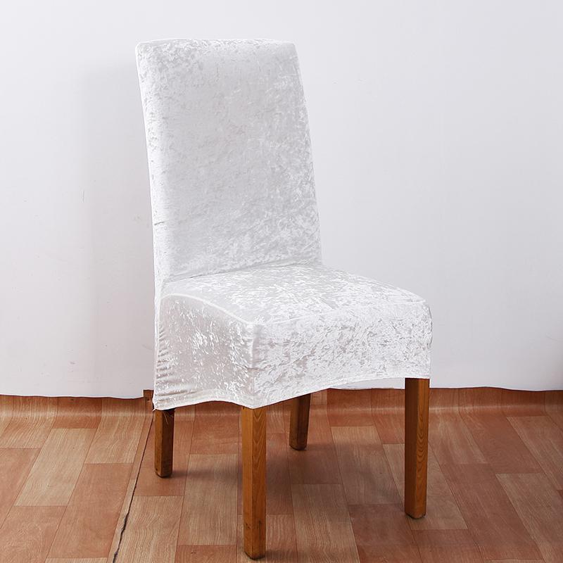 Stretch Crushed Velvet XL Chair Covers-white