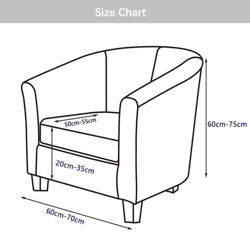 2 Piece Club Chair Cover Size Chart