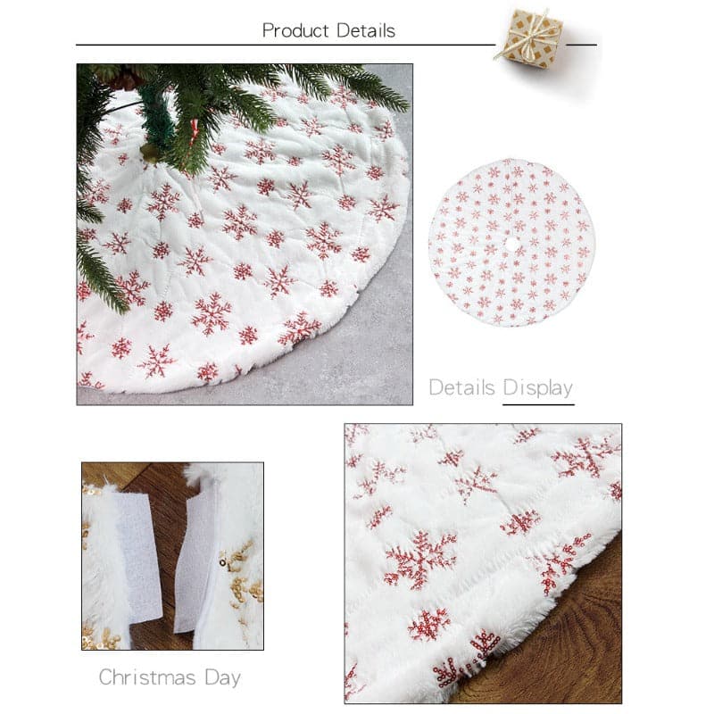 Plush Christmas Tree Skirt Details