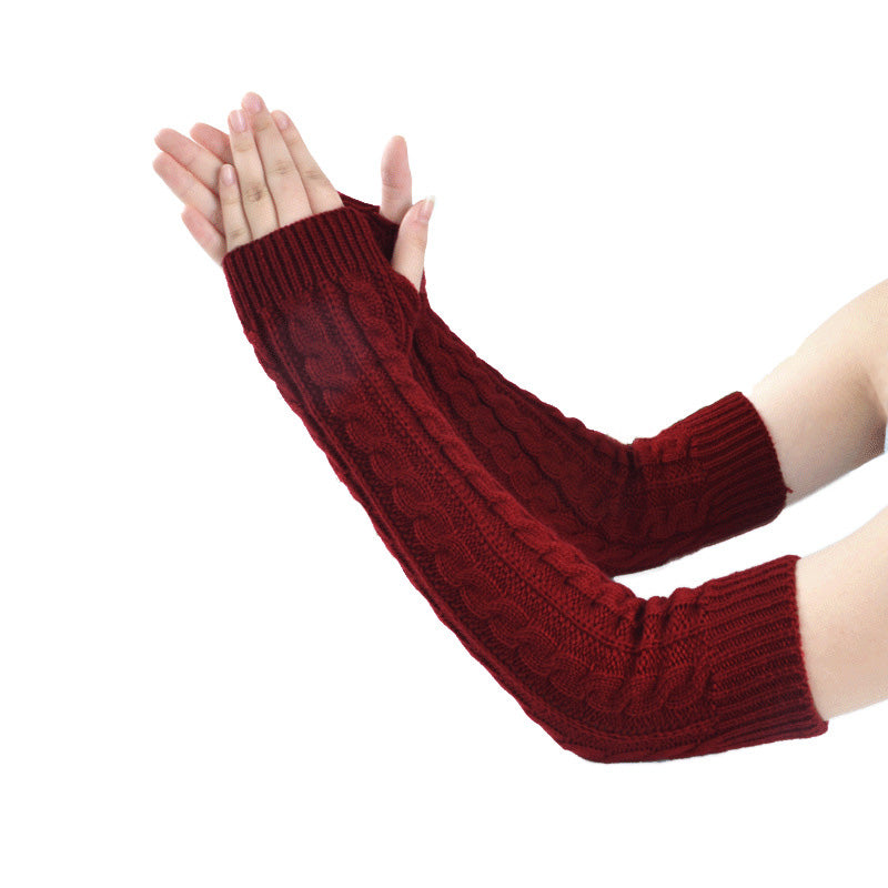 Women's Knitted Long Fingerless Arm Warmers
