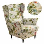 2 Pieces Printed Wingback Chair Slipcovers