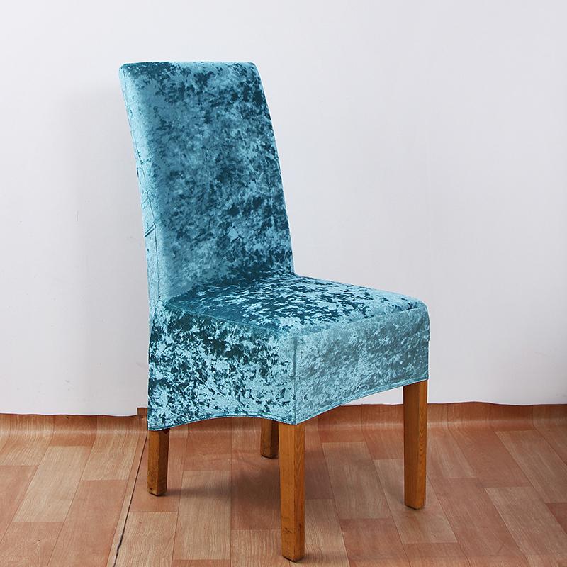 Stretch Crushed Velvet XL Chair Covers-Peacock green