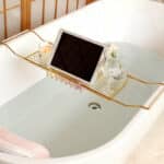 Stainless Steel Bathtub Caddy Tray with Extending Sides