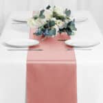 2/5Pcs Long Satin Table Runner for Party, 12 x 108 Inch