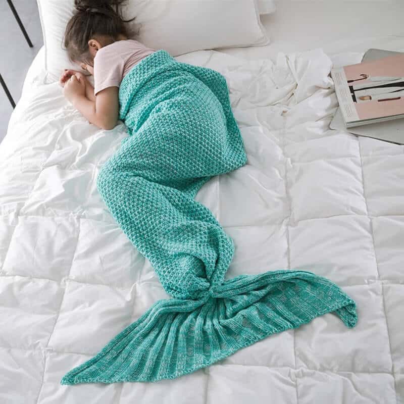 Knitted Mermaid Tail Blanket for Adults & Kids