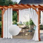 2 Panels Waterproof Sheer Outdoor Curtains for Patio, Porch, Pergola