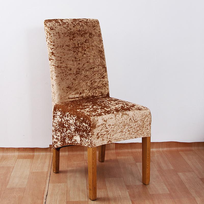 Stretch Crushed Velvet XL Chair Covers-light coffee
