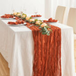 Wrinkled Table Runner for Wedding 157 x 35 Inches