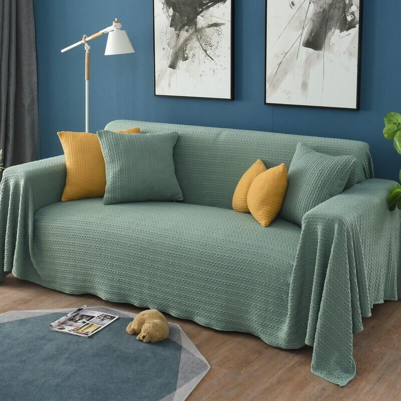 sofa blankets-green